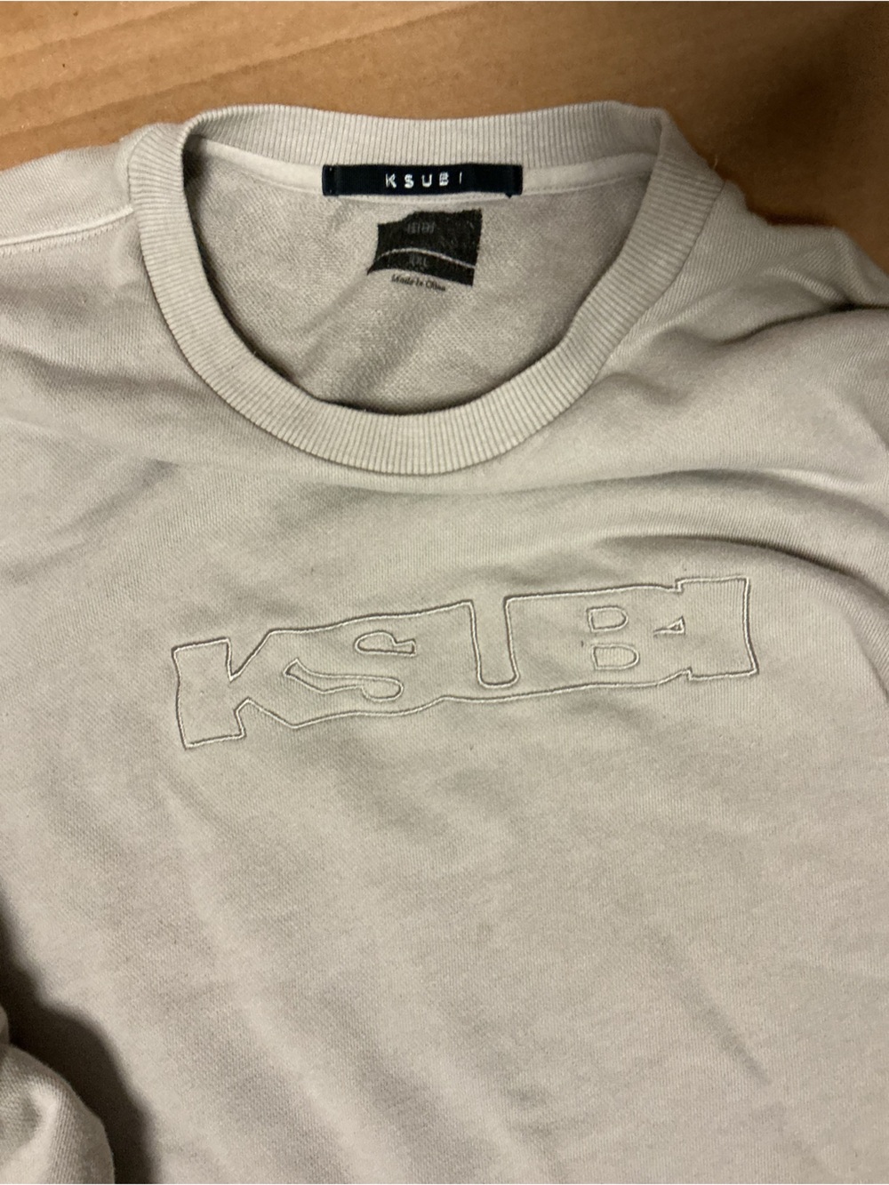 Ksubi Kids Cream Embroidered Logo Sweatpants
